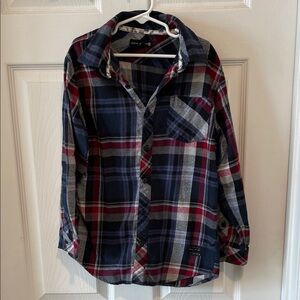 Ocean Current Plaid Button Down Shirt - Blue, Red, Gray